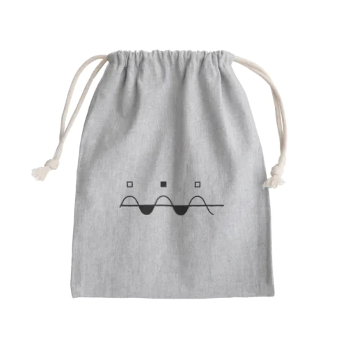 波形と四角 Mini Drawstring Bag