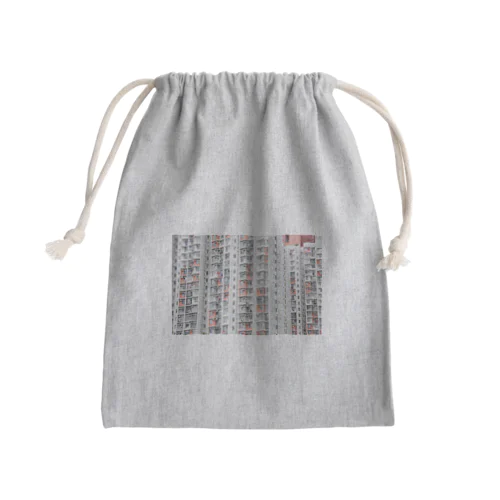 【建築】香港高層マンション（ピンク）-YOKO Mini Drawstring Bag