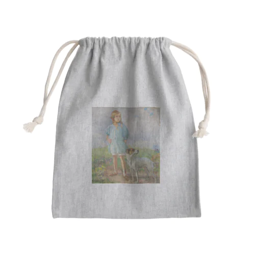 エーロ・ヤーネフェルト「少女と犬」 Mini Drawstring Bag
