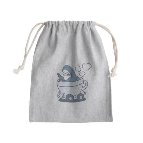 コーヒーカップレーサーサメ Mini Drawstring Bag