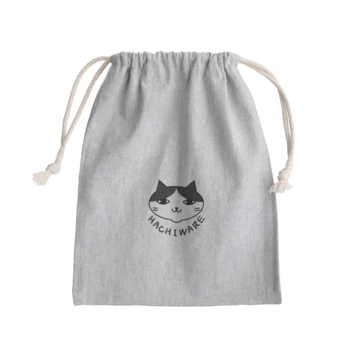 白黒はちわれ猫「はちろう」 Mini Drawstring Bag