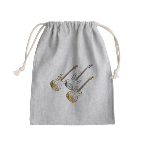 アニマル柄のエレキギター Mini Drawstring Bag