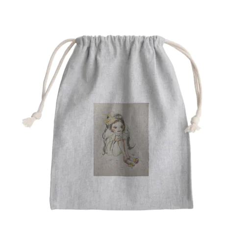 膝を抱え。 Mini Drawstring Bag