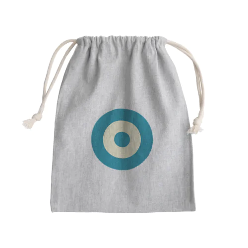 サークルa・ブルーグレー・クリーム・ブルーグレー Mini Drawstring Bag