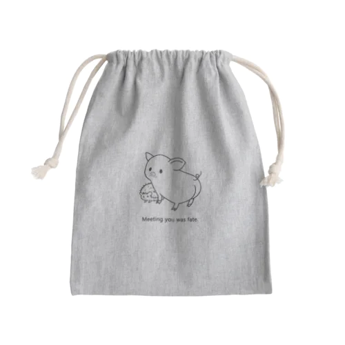 ぶたとハリネズミ Mini Drawstring Bag