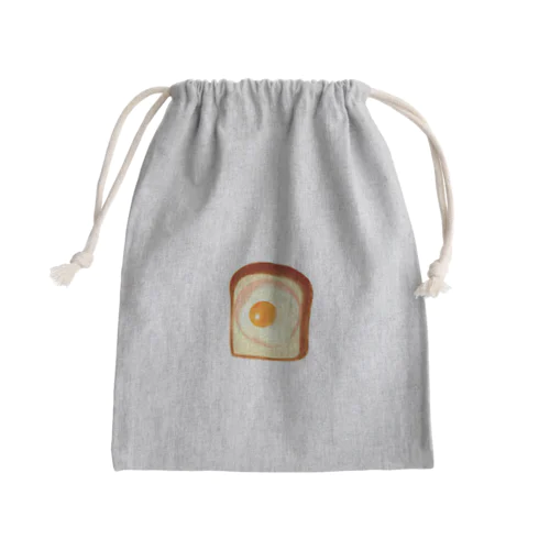 食パンにハム、目玉焼き Mini Drawstring Bag