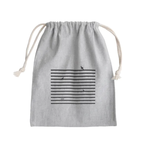 サメサメボーダー | Black | Mini Drawstring Bag