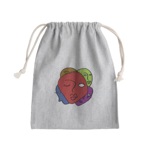 顔面主張的 Mini Drawstring Bag