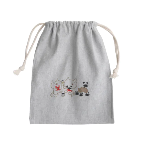 じろにゃんたちとちゃめし〜とカニ Mini Drawstring Bag