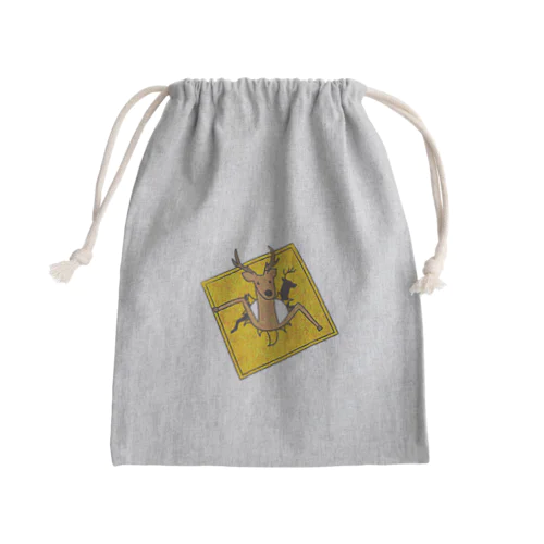 動物注意シカ Mini Drawstring Bag