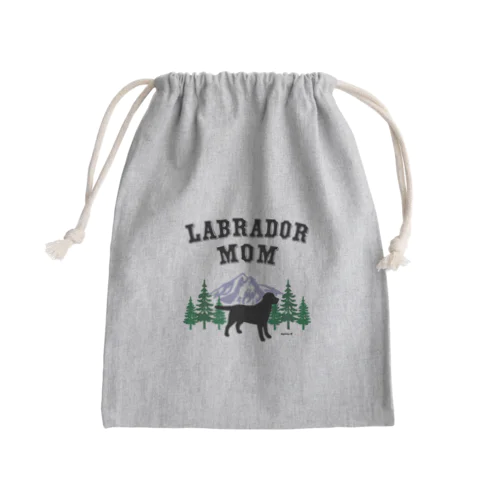 Labrador Mom （ブラックラブラドール） Mini Drawstring Bag