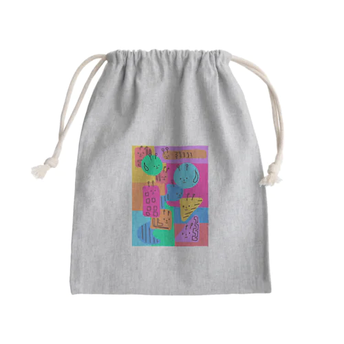 めいっぱいカラフル Mini Drawstring Bag