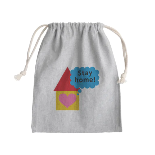 Stay home Mini Drawstring Bag