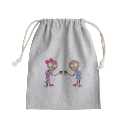 ビール好きな宇宙人 Mini Drawstring Bag