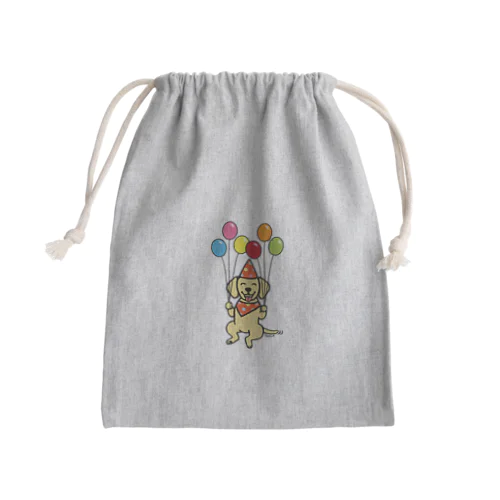 バースデーイエローラブラドール Mini Drawstring Bag