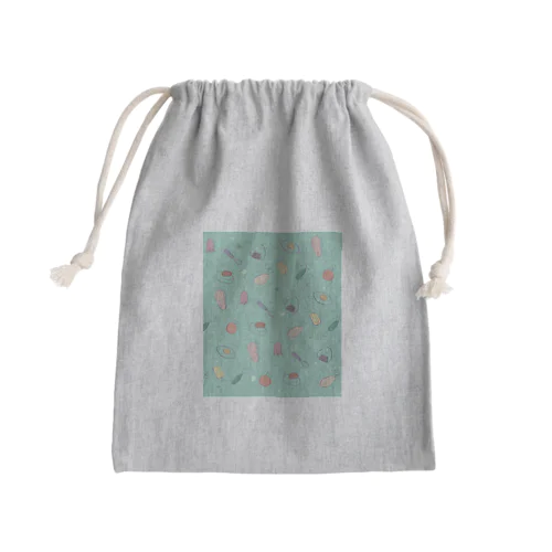 食品系柄 Mini Drawstring Bag