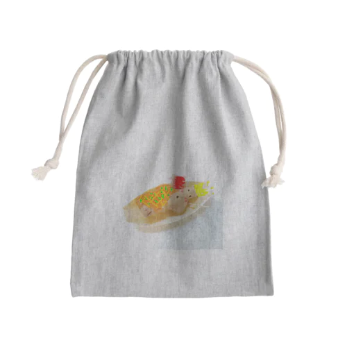 キングたこ焼きなミネラル豊富なはにわさん。 Mini Drawstring Bag