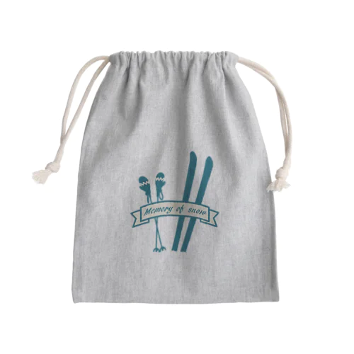 レトロ スキー ロゴ シルエット Mini Drawstring Bag