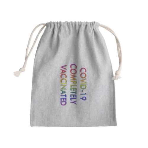 COVID-19_ワクチン完全接種済(縦) Mini Drawstring Bag