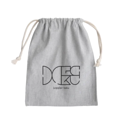 じゃぐたくロゴ(黒線) Mini Drawstring Bag