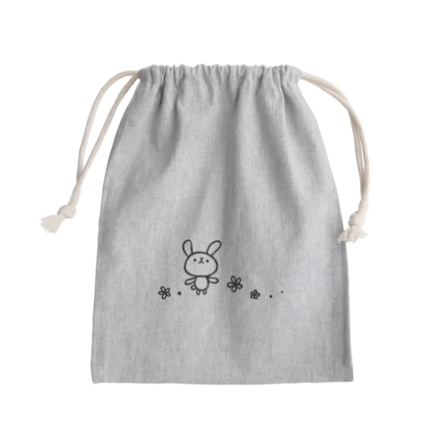 花とうさぎ Mini Drawstring Bag