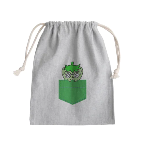 いちごのチーゴくん　ポケット　いちまるくんver Mini Drawstring Bag