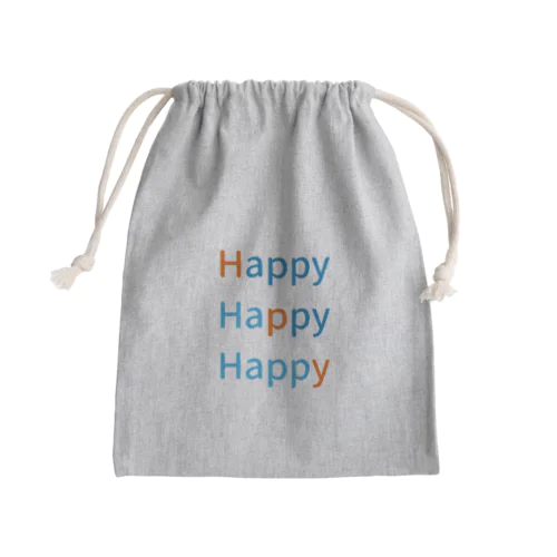 HappyHappyHappy Mini Drawstring Bag