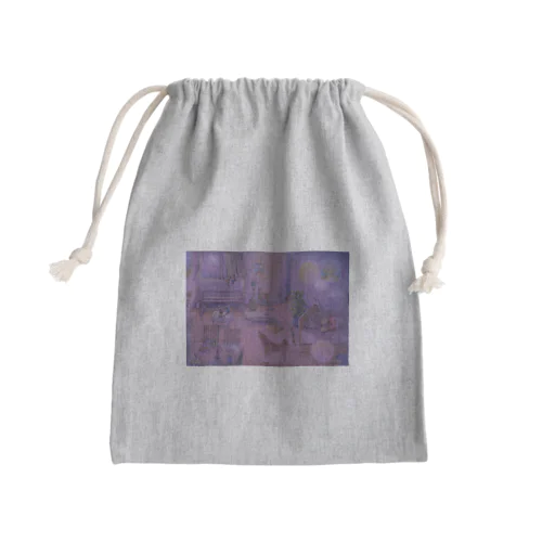 purple　Night Mini Drawstring Bag