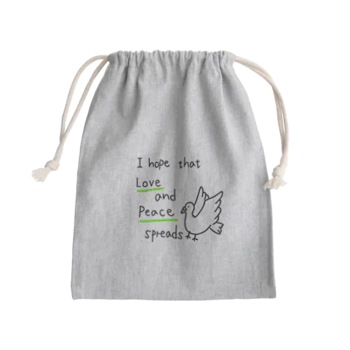 愛と平和 Mini Drawstring Bag