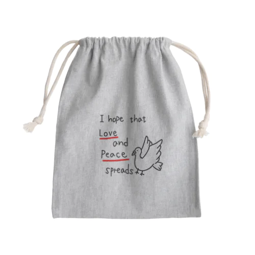 愛と平和 Mini Drawstring Bag