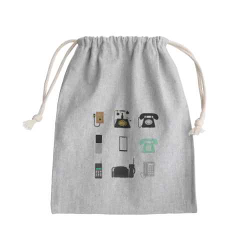 電話の歴史 Mini Drawstring Bag