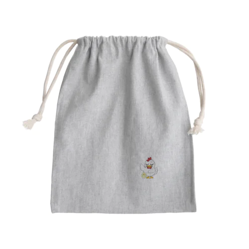 ニワトリ親子 Mini Drawstring Bag