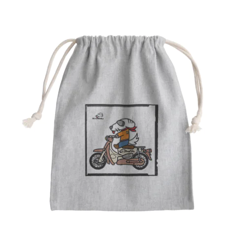 カブに乗ったダックスフンド Mini Drawstring Bag