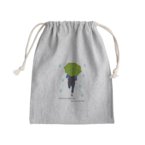 平凡な雨の日 Mini Drawstring Bag