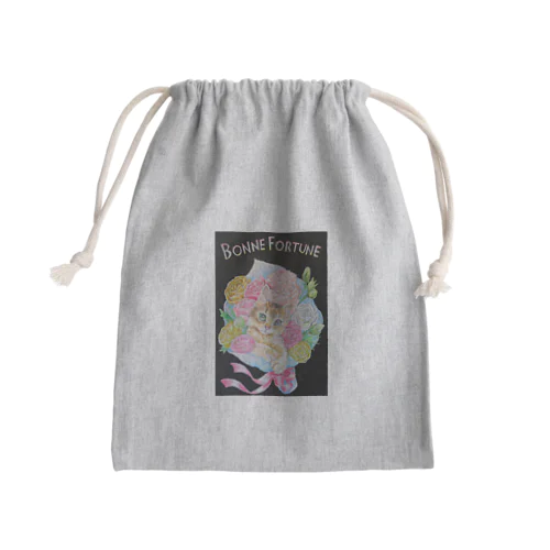 しあわせのねこの花束 Mini Drawstring Bag