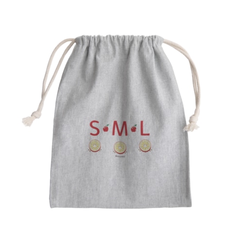 ML002 SMLTシャツのりんごすたぁ*輪切りのリンゴ Mini Drawstring Bag