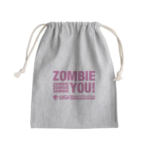 Zombie You! (pink print) Mini Drawstring Bag