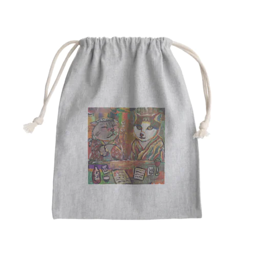 居酒屋ネコ Mini Drawstring Bag