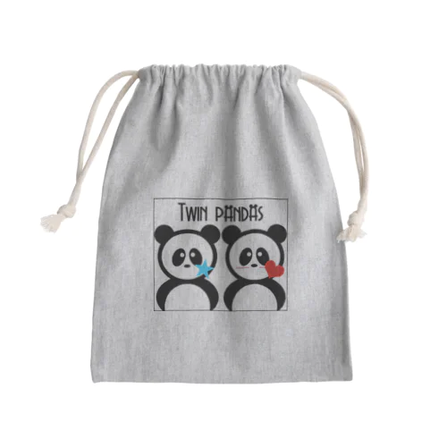 双子のパンダちゃん Mini Drawstring Bag