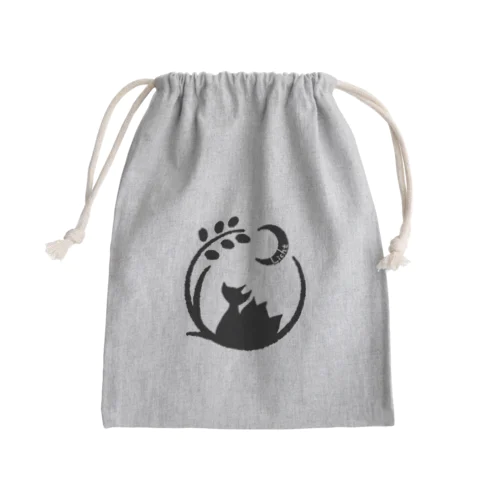 Lichtロゴ 濡羽色 Mini Drawstring Bag