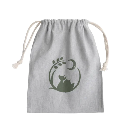 Lichtロゴ 草色 Mini Drawstring Bag