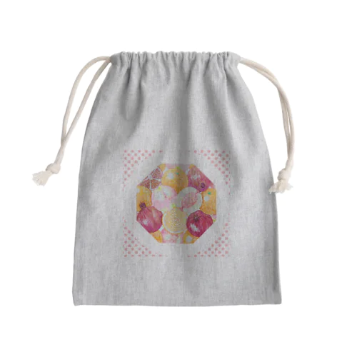 幸運を呼ぶスピリチュアルフルーツ☆「三柑の実」&水玉 Mini Drawstring Bag