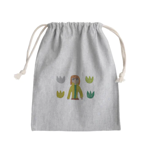 オレンジの髪の女の子 Mini Drawstring Bag