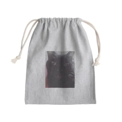 黒猫のミニクロくん Mini Drawstring Bag