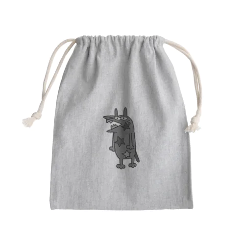 やべえ柄のキテレツねこ星モノトーン Mini Drawstring Bag