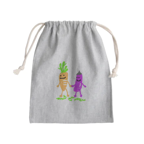 にんじんくんとなすびさん Mini Drawstring Bag