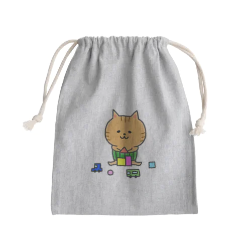 はらまきにゃんこ Mini Drawstring Bag