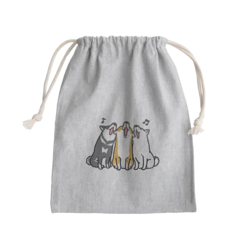 歌う三柴（赤・黒・白） Mini Drawstring Bag