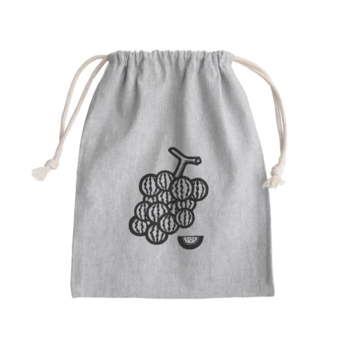 ブドーターメロン(白黒) Mini Drawstring Bag