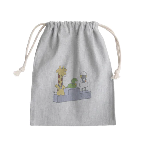 表彰台にあがるアニマルたち Mini Drawstring Bag